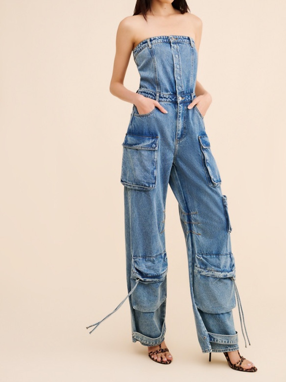 Steve Madden Duo Denim Jumpsuit Size 25